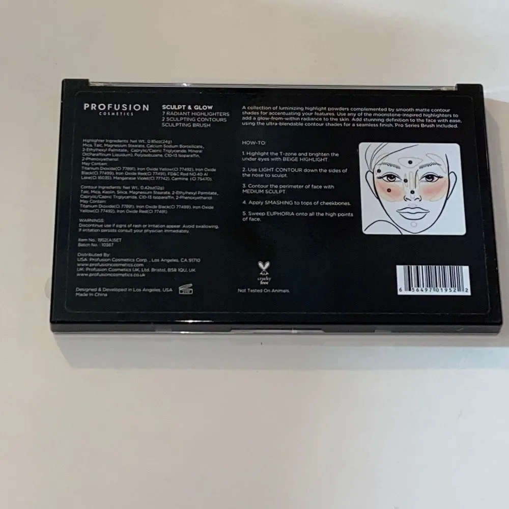 Profusion Cosmetics Sculp & Glow Palette with Brush